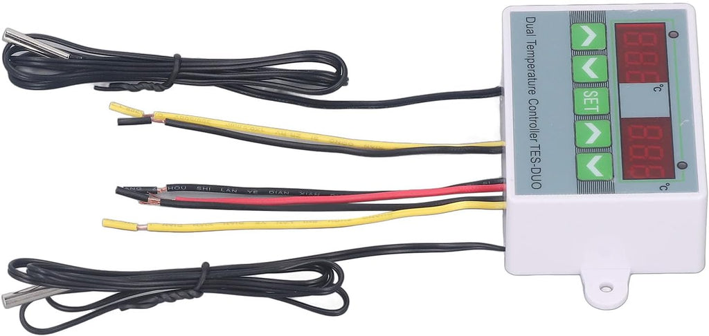 Generic Dual Temperature Controller, Digital Thermostat with Data Storage, for Refrigerator Freezer Incubator Reptile Keeping (DC24V)