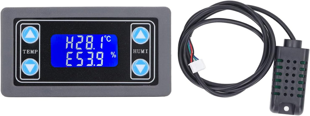 Temperature Humidity Controller Dual Relay Output Digital Thermostat Humidistat Control Module for Greenhouse Reptile Terrarium ABS Material