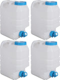 3.9 Gallon/15L Water Container with Spigot, Portable BPA Free Water Jug, Multifunction Water Tank for Camping Outdoor Hiking Picnic Supplies, 4 Pack