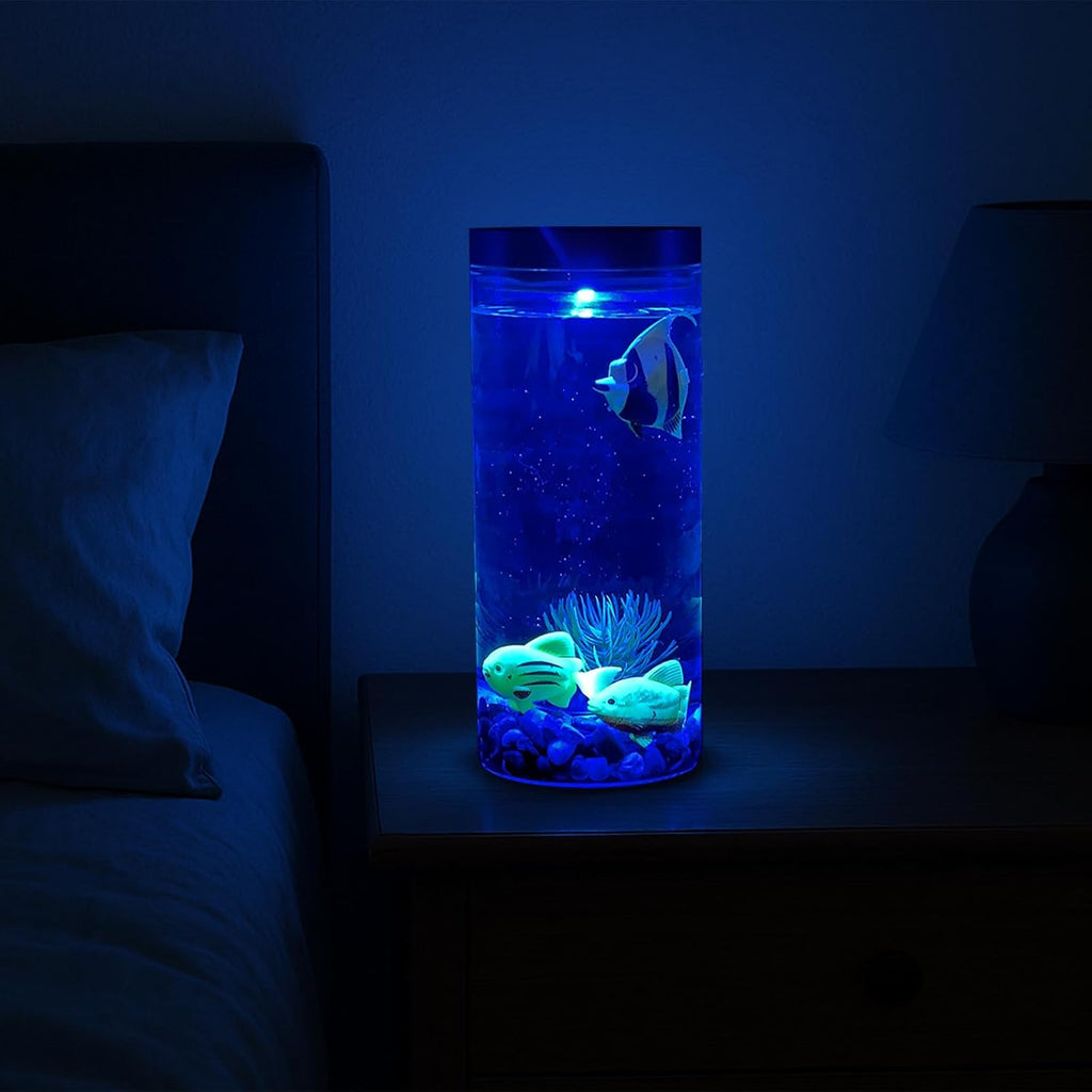 Aquarium Water Lamp, Fish Tank Style Decorative Lamp with Artificial Fish & Plants, LED Ambient Light for Home, Office, Bedroom, Relaxation & Unique Gifts