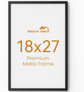 18x27 Aluminum Metal Picture Frame,Tempered Glass Black Large 18 x 27 Poster Frame for Puzzles Photos or Artwork to Wall Mount Horizontal or Vertical for Decorating House,Office,Hotel