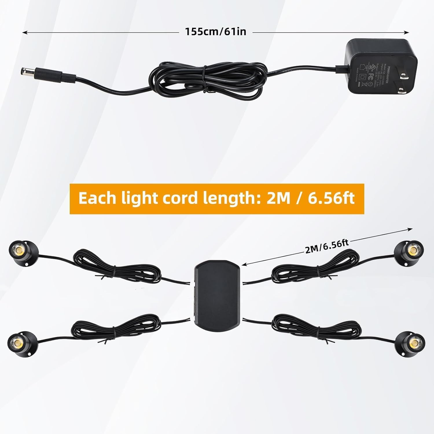 YaeCCC Dimmable LED Mini Spotlight Jewelry Showcase Display Lights Black Shell Surface Mount (Pack-4,Daylight 6400k)