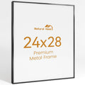 24x28 Aluminum Metal Picture Frame,Tempered Glass Black Photo Frame 24x28 for Family Photo,Posters,Art,Document to Wall Mount Horizontally or Vertically