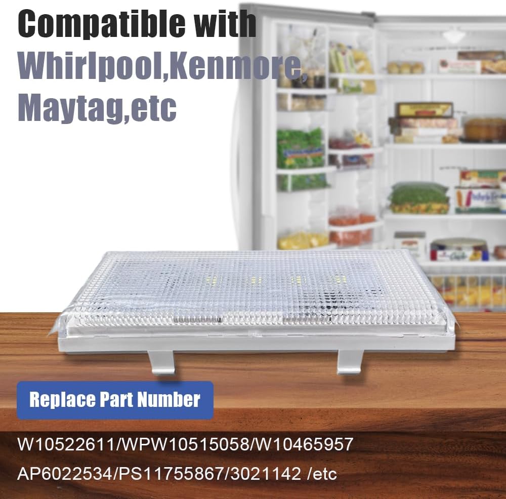Refrigerator LED Light Replacement for Whirlpool WRS325FDAM04, W10465957, W10522611, PS11755867-2 LED Modules & Control Board Included