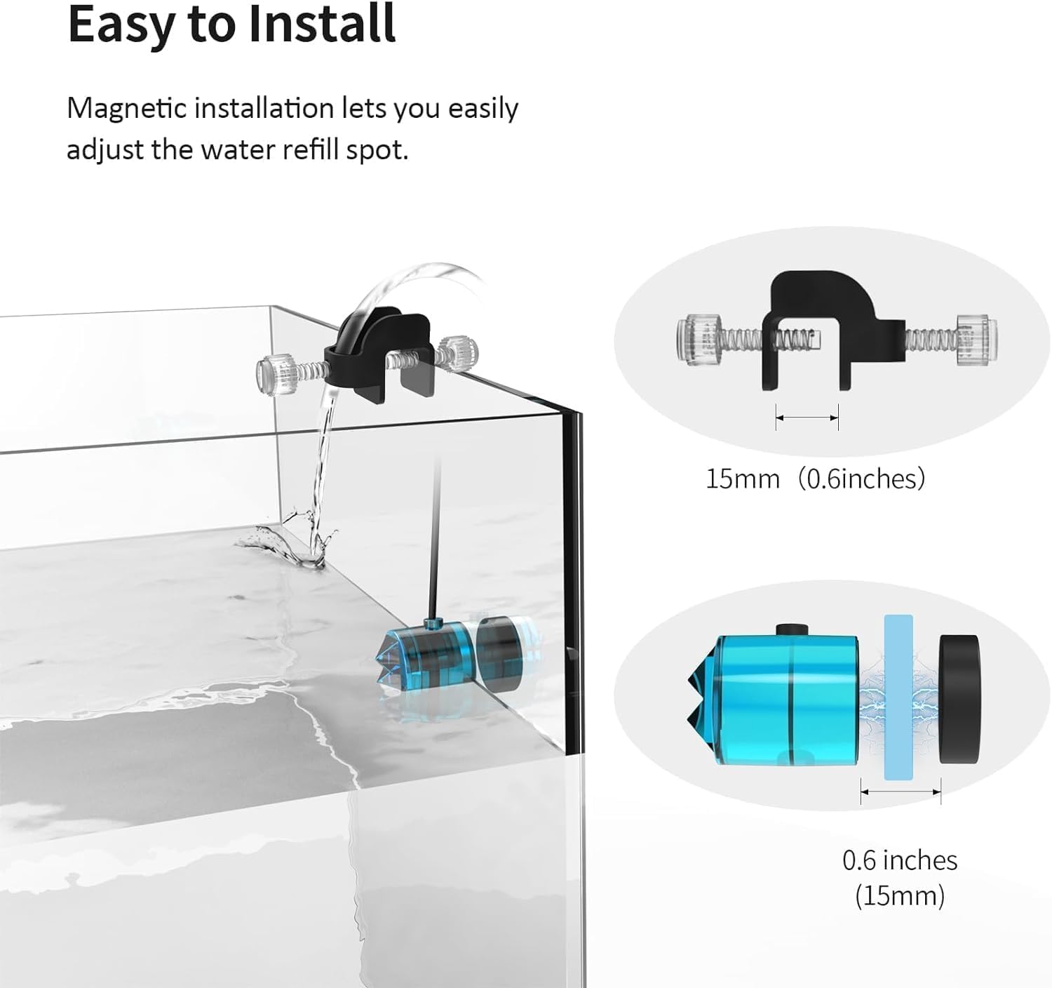 FZONE Aquarium ATO Auto Top Off Refilling System with Dual Optical Sensor for All-in-One Tanks