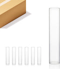 WGVI Hurricane Candle Holder Sleeve, Wide 3", Height 16", Clear Glass Cylinder Candleholder, Chimney Tube, Open Ended Candle Shade, 6 Pieces Bulk