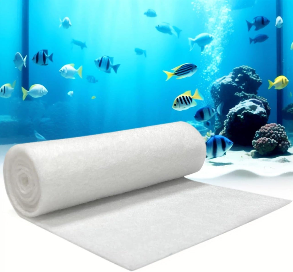 Aquarium Filter Floss 12"x72"x0.13" for Fish Tank Filters -Micro Fine Multi-Layer Aquarium Filter Pad-Filter Media Roll for Crystal Clear Water Cut to Size