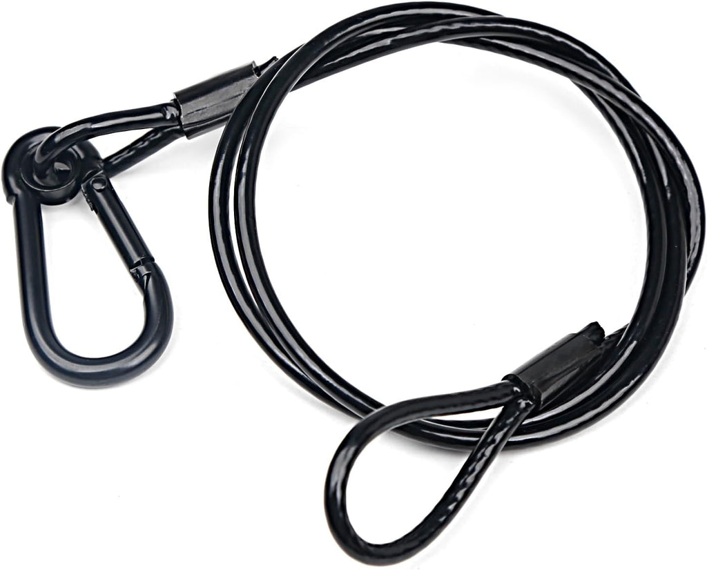 4Pack Black Chain Hanging Safety Cables with Hook Truss Clamps for Lights, Stainless Steel Lanyard Stage Lights Safety Chains, Security Cable with Loops（Diameter 4mm/0.16'',Length 85cm/34'',Load 60lb