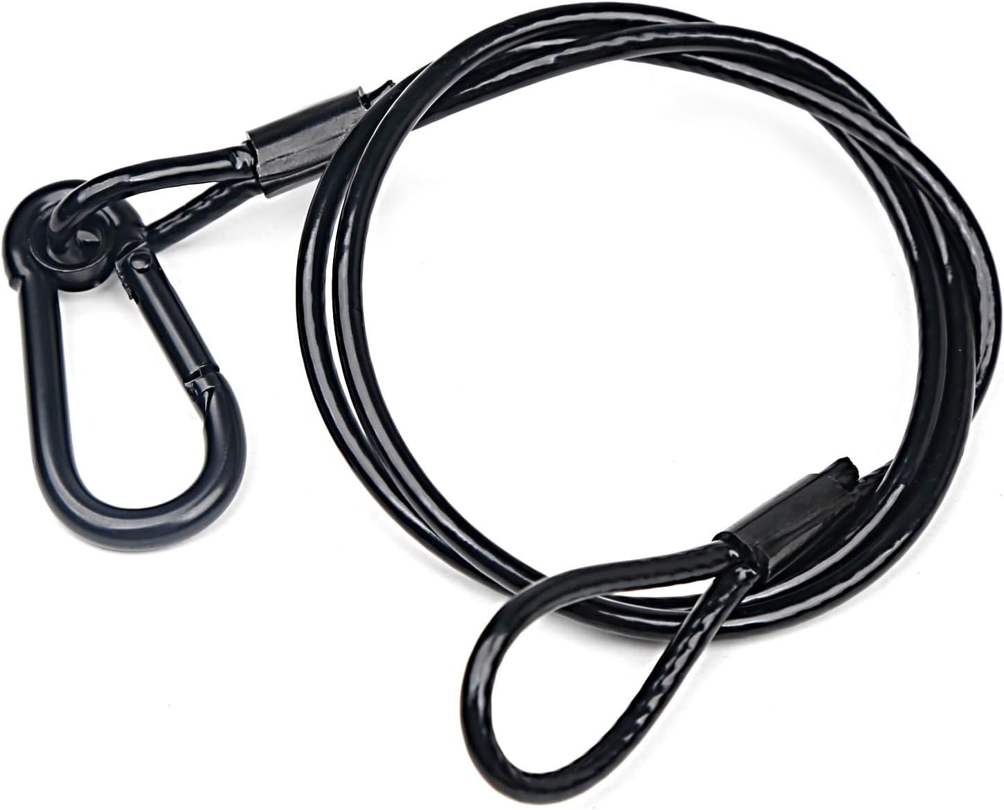 4Pack Black Chain Hanging Safety Cables with Hook Truss Clamps for Lights, Stainless Steel Lanyard Stage Lights Safety Chains, Security Cable with Loops（Diameter 4mm/0.16'',Length 85cm/34'',Load 60lb