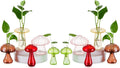 Mushroom Jars for Plants, Hewory 10pcs Colored Glass Mushroom Bud Vase for Flower, Unique Plant Propagation Stations Propagating Vases Decor, Mini Cute Hydroponic Terrarium Planter for Indoor Planters