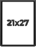 21x27 Shadow Box Frame Black | 1 Inch Deep Solid Wood Shadowbox Display Frame | UV Resistant Acrylic Plexiglass, Acid Free Backing, and Hanging Hardware | Dugan Picture Frame Style