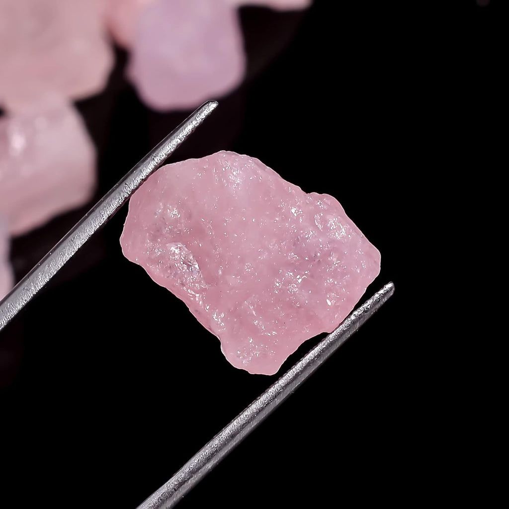 100 carats Raw Pink Morganite Rough Gemstone, Natural Crystals, Healing Stones, Wholesale Lot, Jewelry Making Supply, 10 to 16mm, 8 to 10pcs
