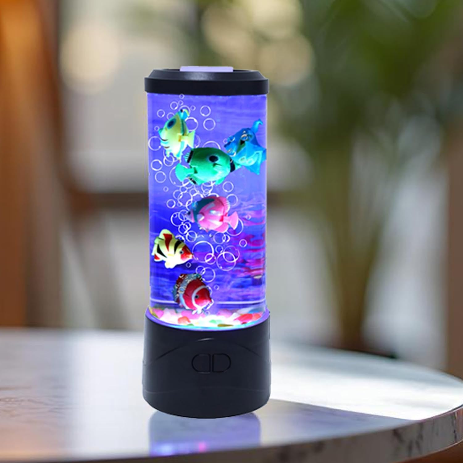 Bubble Fish Lamp Electric Fish Tank Table Lamp Fake Aquarium with Color LED Changing Light Gift for Kids Men Women Home Deco for Room Mood Light for Relax