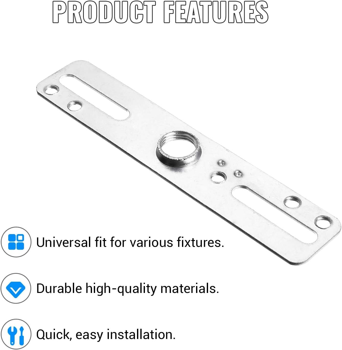 4" Ceiling Light Fixture Mounting Bracket Kit, 4Pcs Universal Lamp Crossbar Hardware Set for Chandelier & Wall Lights, Silver