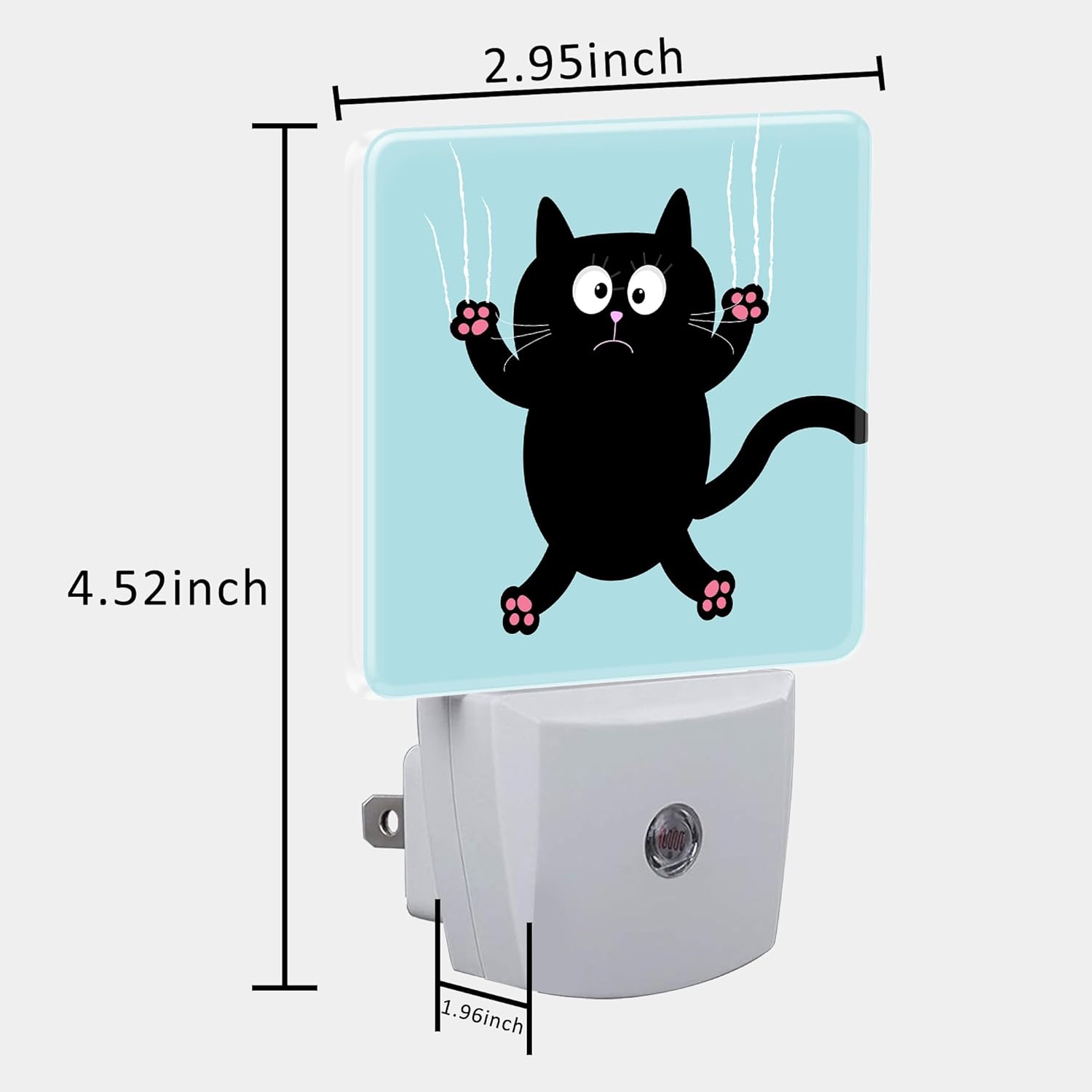 Cartoon Black Cat Claw Scratch Glass Night Light for Kids, LED Night Light Plug into Wall with Dusk to Dawn Sensor for Girls Boys Women Room Decor,Hallway,Kitchen,Bathroom,Nursery,Stairs