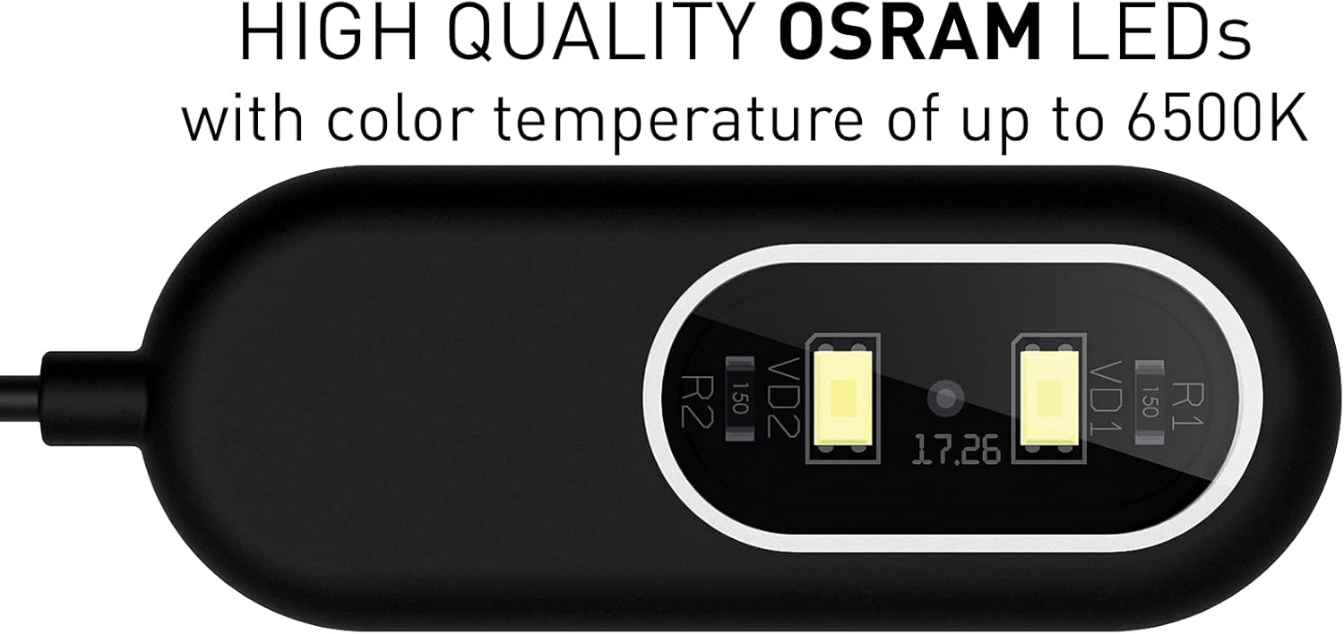 Led Aquarium Light - Innovate Flexible LED lamp Freshwater Aquarium - Fish Tank Light - Pico&Nano Soft Plus (for Aquariums up to 3 gal, Black)