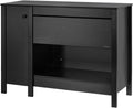 OIIBO Reptile Terrarium Stand Wooden Aquarium Stand with Cabinet for 48”Wx18”D Premium Black Reptile Terrarium Table with Retractable Flap
