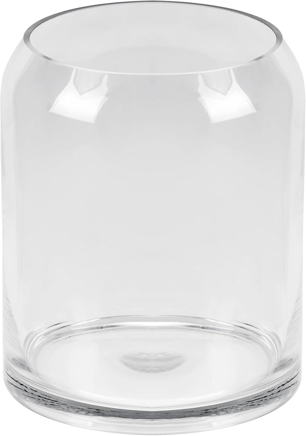 13" High 10.6" Wide Large Handmade Clear Modern Glass Vase, Glass Flower Vase, Scandinavian Glass Vase, Glass Container, Glass Terrarium, Hurricane, Fish Bowl, Centerpiece (Clear, 10.6"x13")