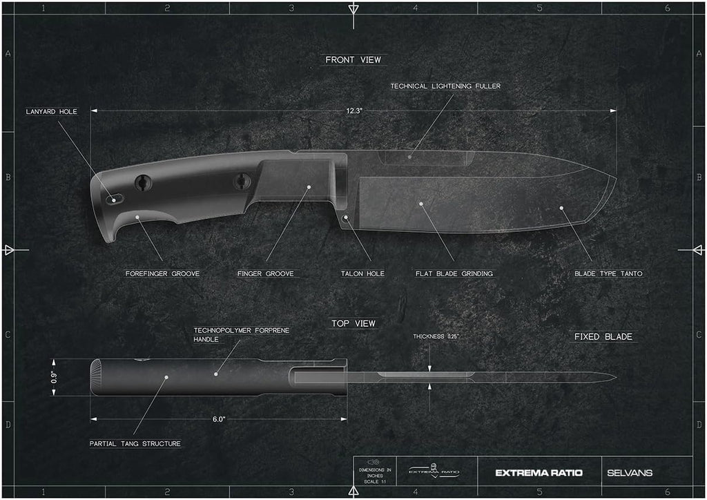 Extrema Ratio - Selvans (Green) Fixed Blade Knife, Böhler N690 Steel Blade Hardened to 58 HRC, Burnished Finish, Full-Tang Design, Ergonomic Forprene Handle, Precision Handcrafted in Italy, Heavy-Duty Outdoor Knife