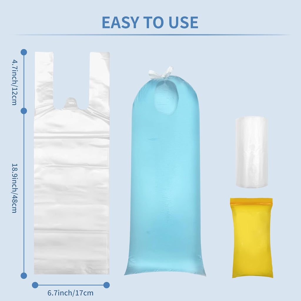 100PCS Clear Shipping Bags, Fish Bag 1500ml PE Plastic Emergency Portable Disposable Urine Drainage Bag for Travel, Traffic Jams, Camping, Patient, Kids(7.6x23.7Inch/17x60cm)