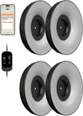 GLOWRIUM Grow Lights for Indoor Plants, 32W Smart Full Spectrum LED Grow Light, Auto Timer and Stepless Dimming,Plant Assistant with Watering Reminder,Modular Design (Black, 4PCS)