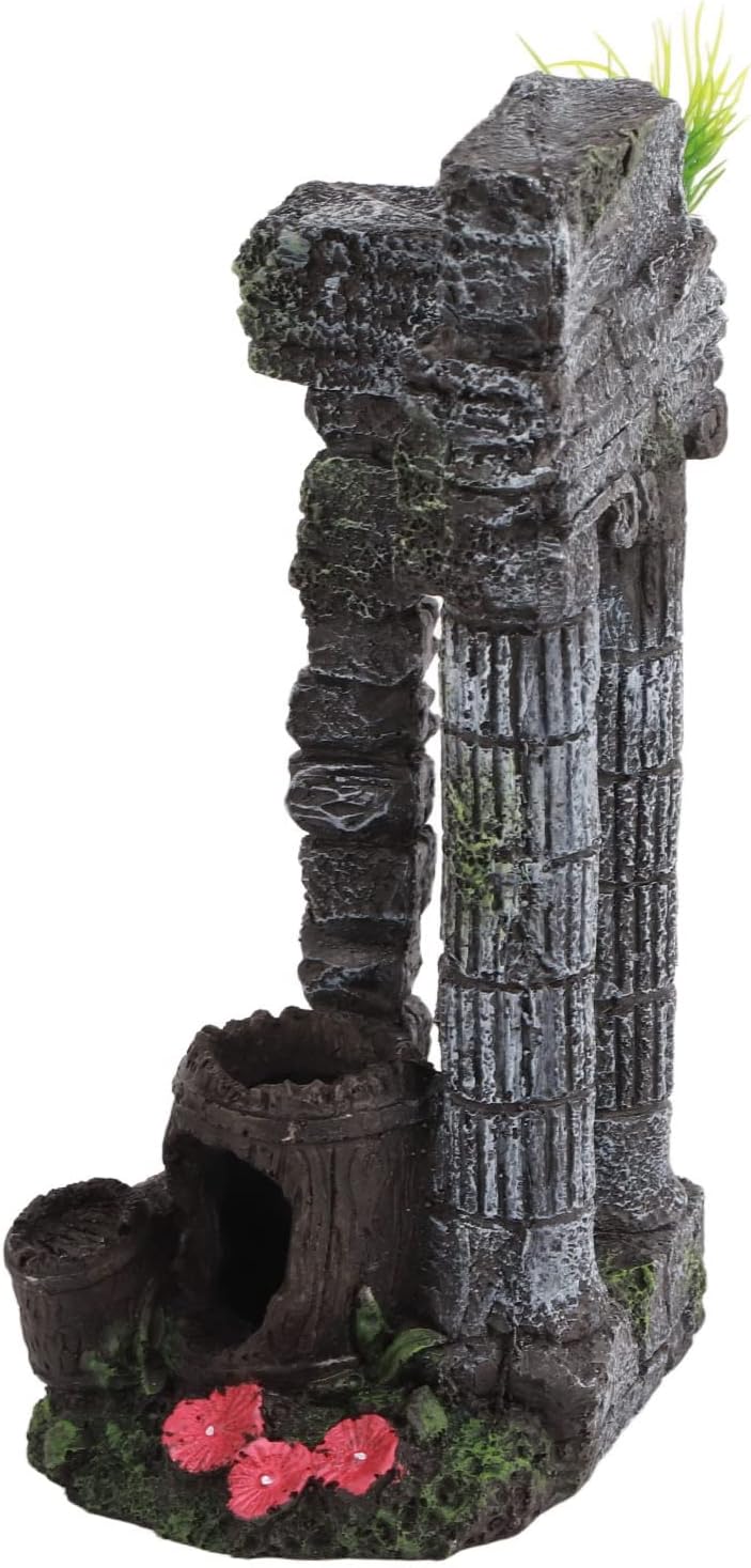 Aquarium Decoration Roman Columns, Simulation Resin Vintage Ruins Roman Column Fish Hideout Landscape Ornament