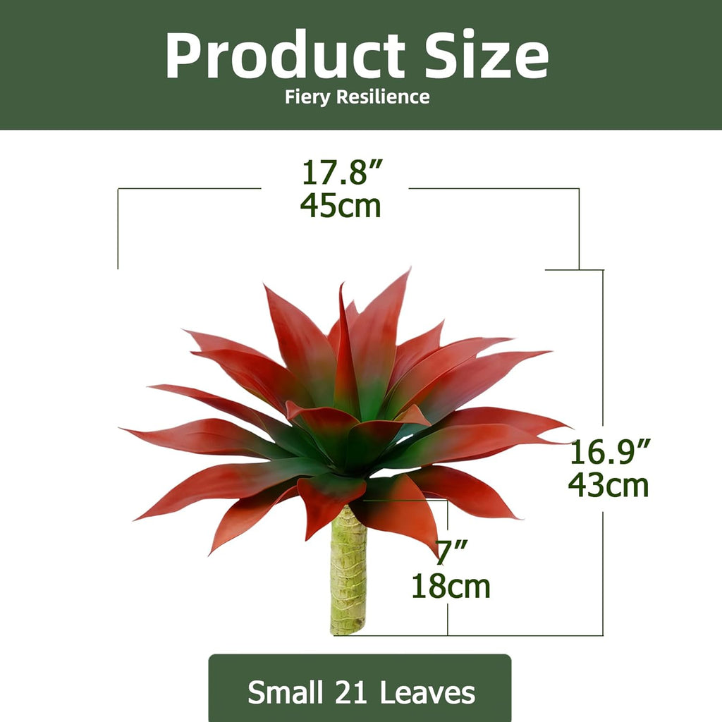 Artificial Agave Faux Agave Fake Greenery 18In Outdoor Artificial Plant Fake Plant for Indoor Home Decoration Plastic Plant Outdoor Decoration Front Porch Decor Simulation Plants 2Pack（Red）