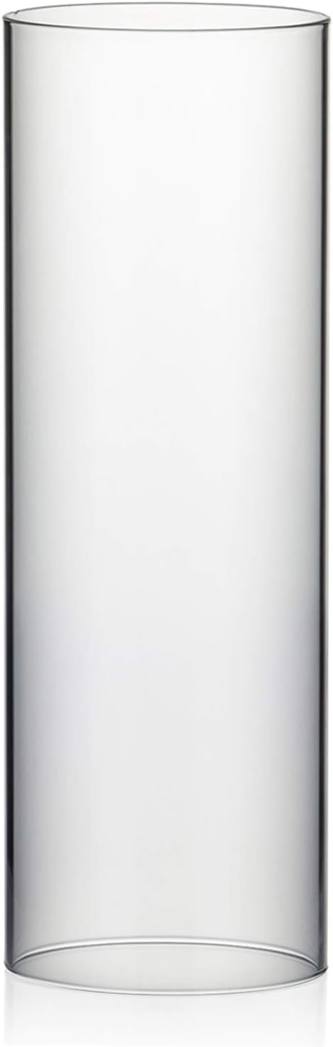 WGVI Hurricane Candle Holder Sleeve, Wide 4.7", Height 14", Clear Glass Cylinder Candleholder, Chimney Tube, Open Ended Candle Shade, 1 Piece