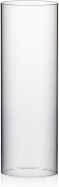WGVI Hurricane Candle Holder Sleeve, Wide 4.7", Height 14", Clear Glass Cylinder Candleholder, Chimney Tube, Open Ended Candle Shade, 1 Piece