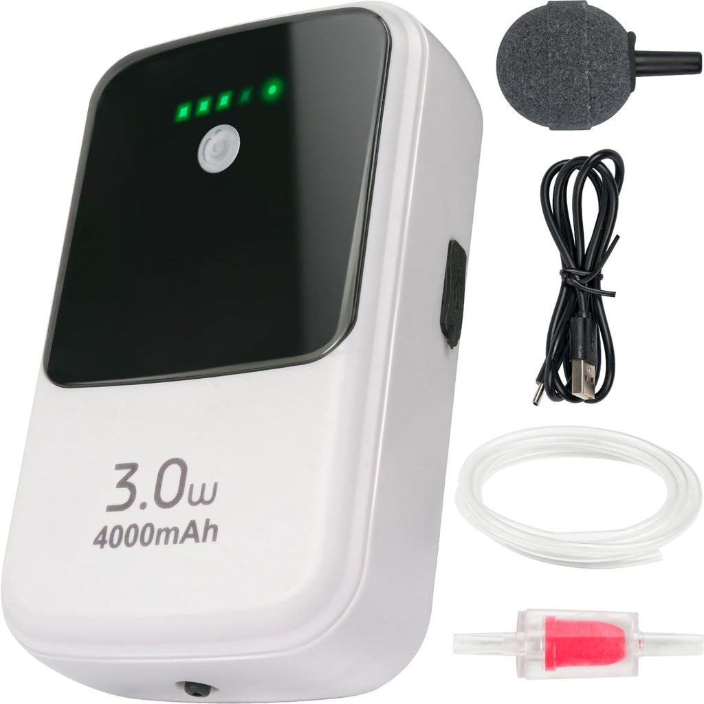 Ghosthorn Silent Dual Operating Mode Rechargeable Aerator for Fish, Large Capacity Aquarium Air Pump with Universal Clip for Most Bait Buckets