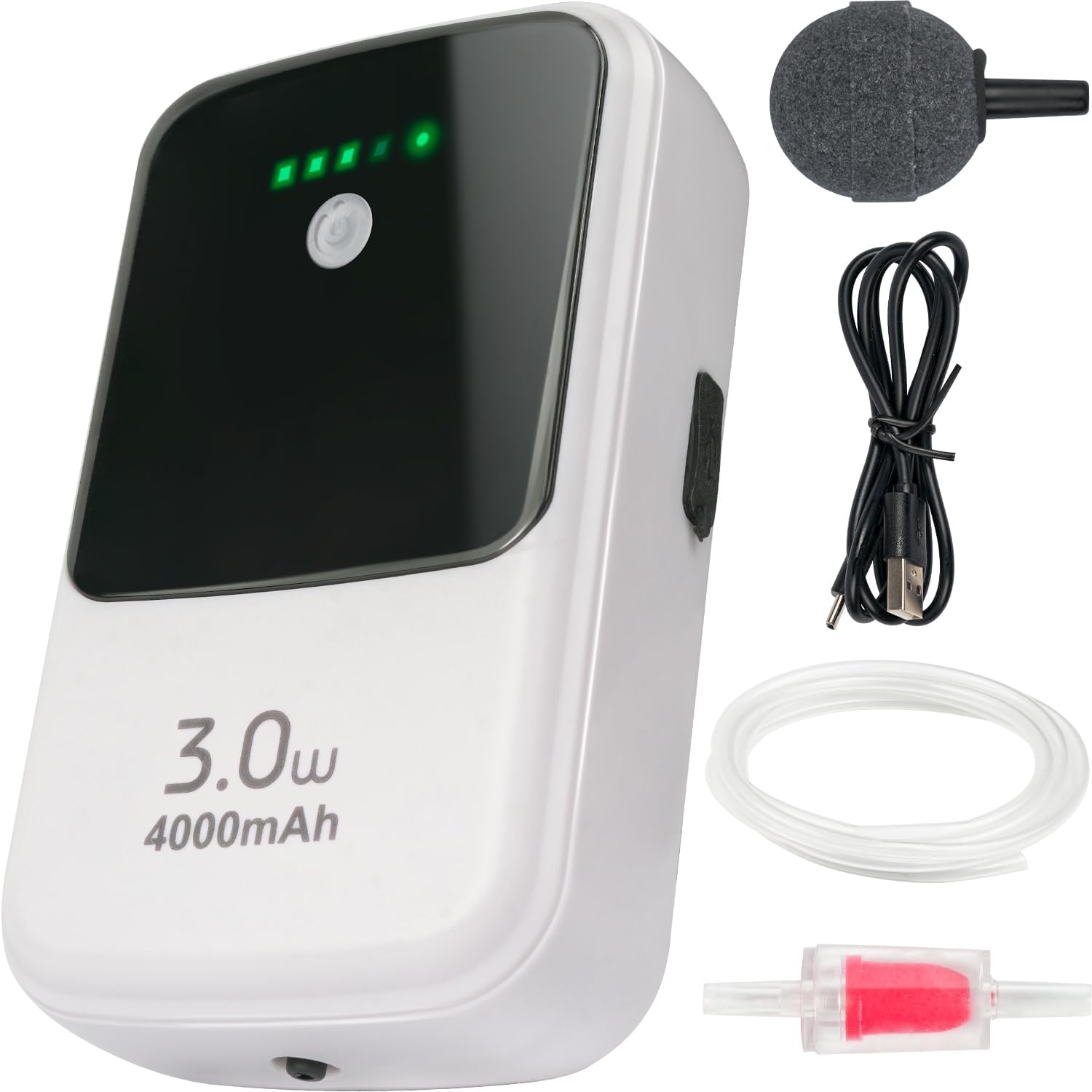 Ghosthorn Silent Dual Operating Mode Rechargeable Aerator for Fish, Large Capacity Aquarium Air Pump with Universal Clip for Most Bait Buckets