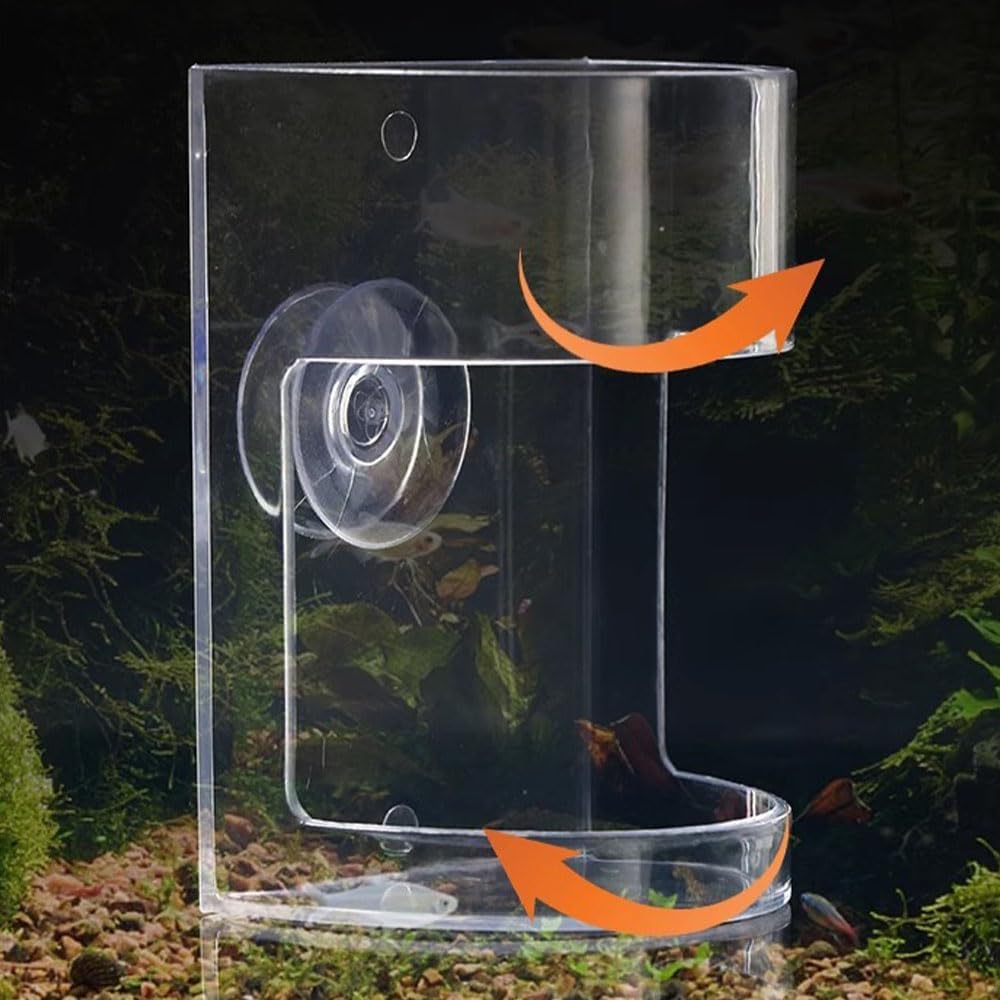 Fish Feeder Oval Back Flat Automatic Feeders Reduced Filter Clogging Tank Suitable for All Kinds of Food Tank Accessories