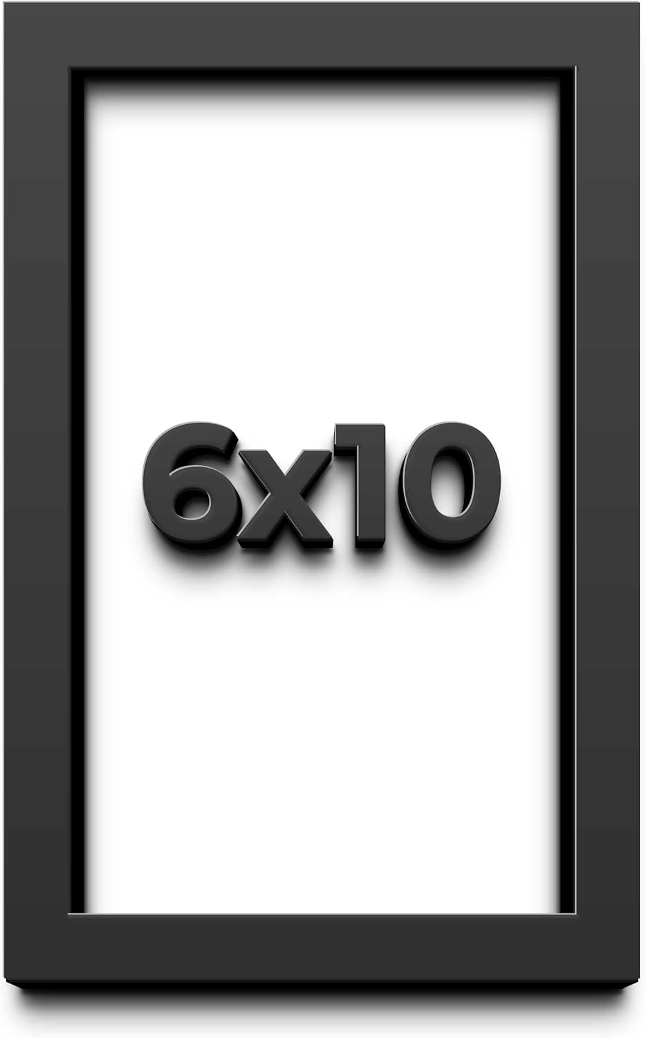 6x10 Shadow Box Frame Black | 1 Inch Deep Solid Wood Shadowbox Display Frame | UV Resistant Acrylic Plexiglass, Acid Free Backing, and Hanging Hardware | Dugan Picture Frame Style
