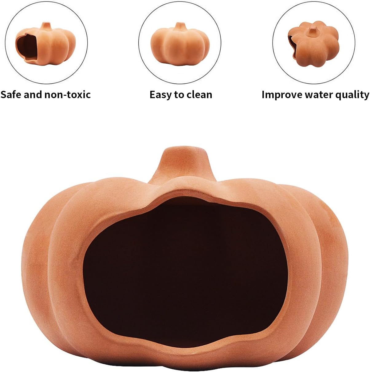 PENCK Betta Fish Tank Accessories Aquarium Decor Cute Ceramic Pumpkin Shaped Fish Tank Ornament Hideaway Cave Shrimp Fish Hideout for Aquarium