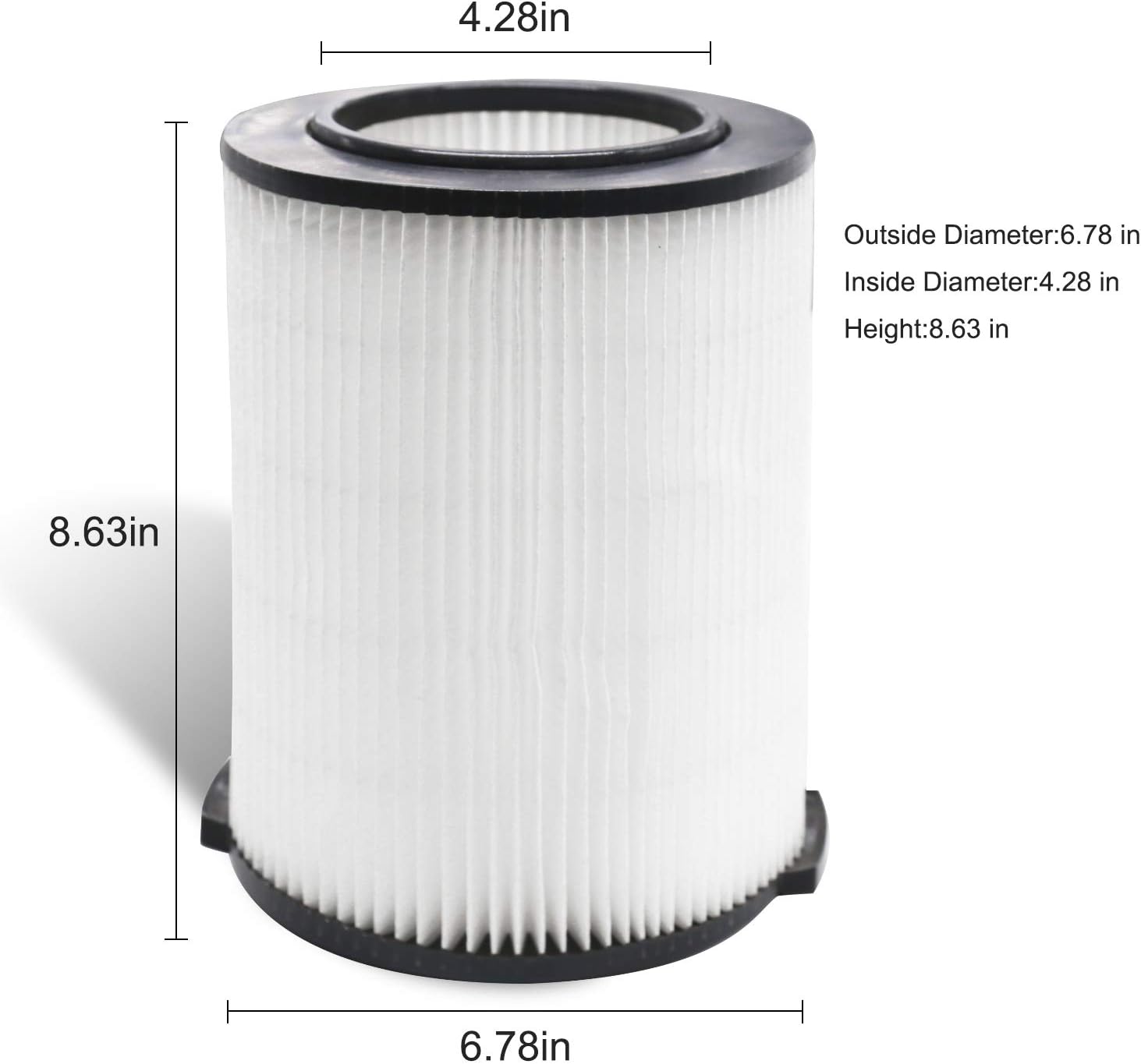 2-Pack VF4000 Replacement Filter for Ridgid 72947 Standard Wet dry Vac 5 to 20 Gallon 6-9 Gal Husky Vacuum Compatible WD5500 WD0671 RV2400A RV2600B Vac