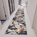 Chinese Koi Runner for Entryway, 4x12ft, Ink Painting Koi Fish Indoor Carpet, Breathable Soft Reduce Noise Kitchen Rug, Printed Fade Resistant Durable Rugs for Indoor Entry Kids Teen