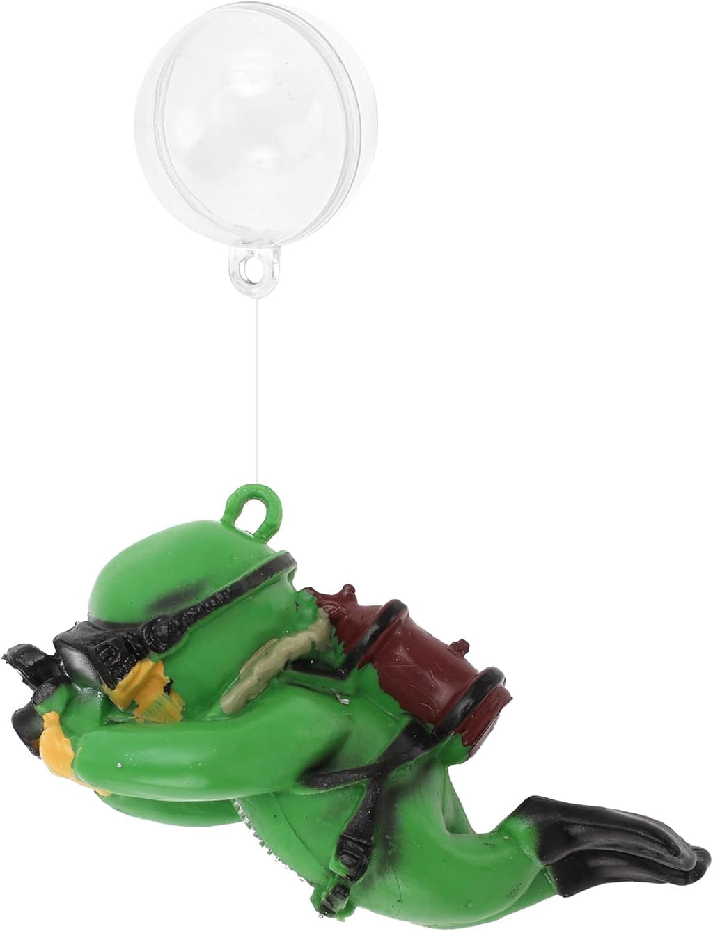 Diver Aquarium Decorations, Floating Diver Fish Tank Decorations, Floating Cartoon Diver Decor, Fun Floating Fish Decoration, PVC Diver Decor, Green, 1 Set