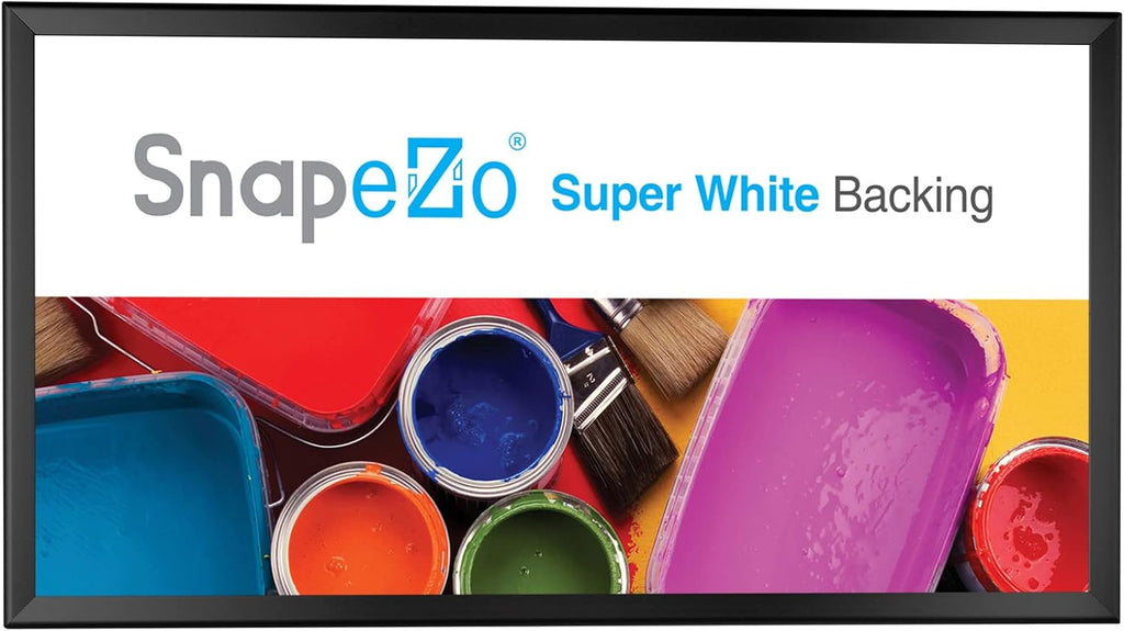 SnapeZo Photo Frame 12x24, Black, 1.25 Inch Aluminum Profile, Front-Loading Snap Frame, Wall Mounting, Professional Series