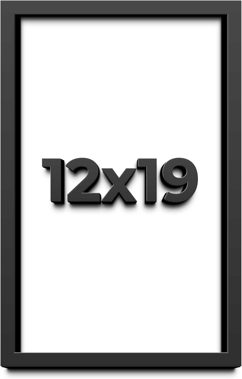 12x19 Shadow Box Frame Black | 1 Inch Deep Solid Wood Shadowbox Display Frame | UV Resistant Acrylic Plexiglass, Acid Free Backing, and Hanging Hardware | Dugan Picture Frame Style
