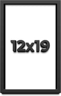 12x19 Shadow Box Frame Black | 1 Inch Deep Solid Wood Shadowbox Display Frame | UV Resistant Acrylic Plexiglass, Acid Free Backing, and Hanging Hardware | Dugan Picture Frame Style