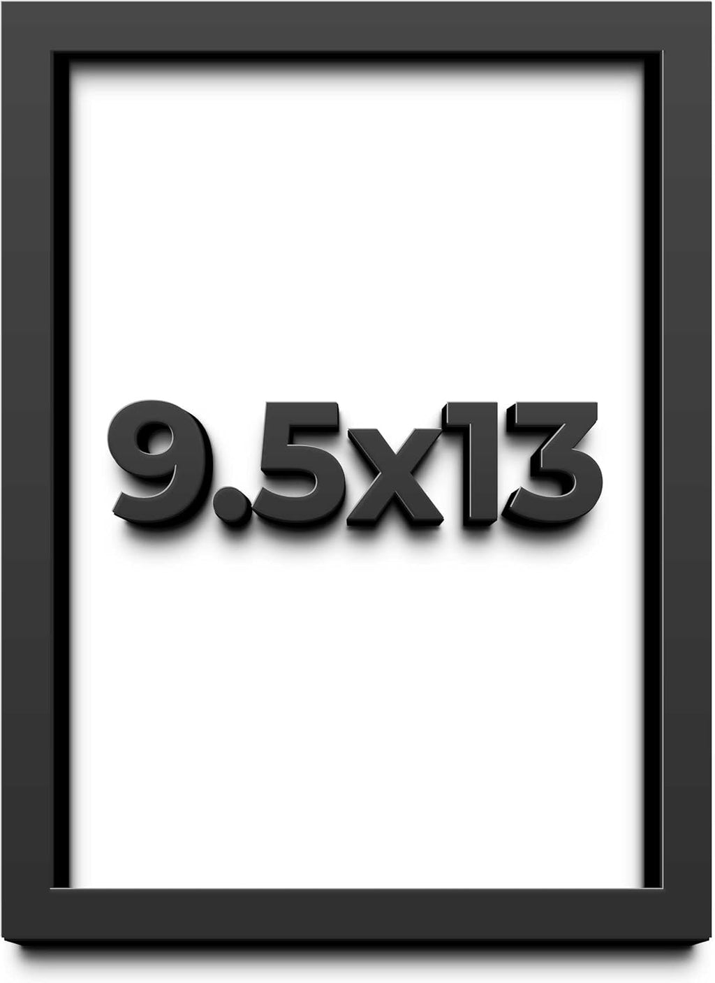 9.5x13 Black Shadow Box Frame - Contemporary Wood Shadow Box Complete with UV Acrylic, Foam Board Backing & Hanging Hardware