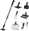 Aquarium Cleaning Tools, 7 in 1 Fish Tank Cleaning Kit with Adjustable Long Handle,Aquarium Sponge Brush, Scraper Cleaner,Fish Net,Tube Brush,Fork,Gravel Rake for Fish Tank Cleaner
