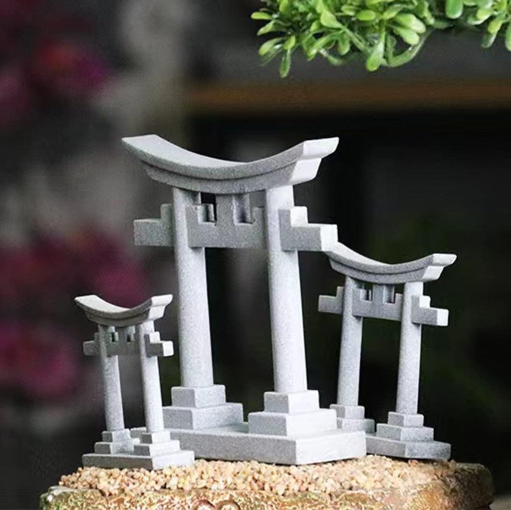 livelyfish Aquarium Decorations Asian Japanese Shinto Torii Gate Fish Tank Decorations Miniature Shrine Japan Style Ornament Underwater Landscape Decoration (X-Large)