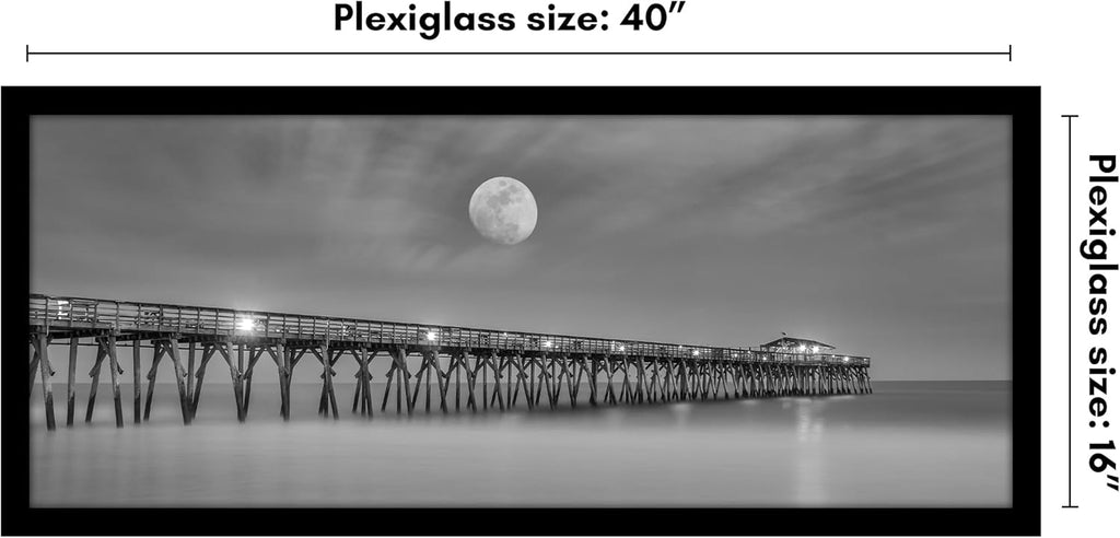 Americanflat 16x40 Poster Frame with Polished Plexiglass - black Picture Frame - Wide Photo Frames Made of Engineered Wood for Vertical or Horizontal Wall Display - Epic Collection - Black