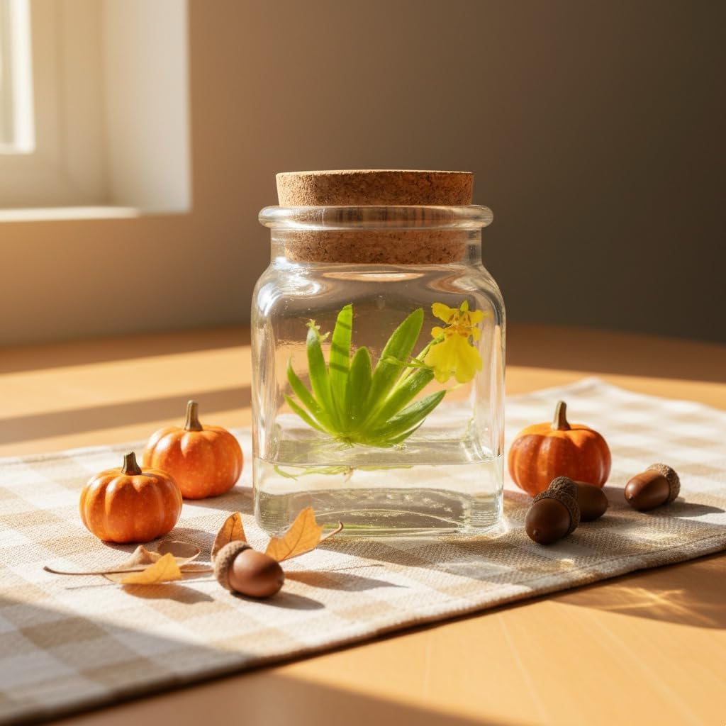 Bloomify Award Winning, Maintenance Free Dancing Orchid Terrarium - Psygmorchis Pusilla - Miniature, No Green Thumb Necessary, Great for Work, Home, Unique Gift.