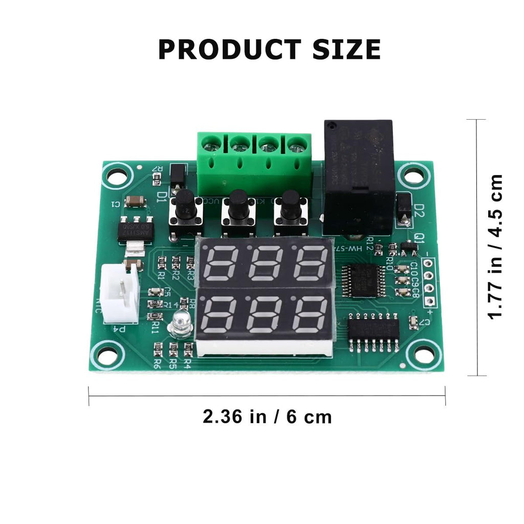 Dual Digital Display Temperature Controller Module Dc Electronic Thermostat with Sensor High Precision Temp Control Board for Cooling and Heating Systems