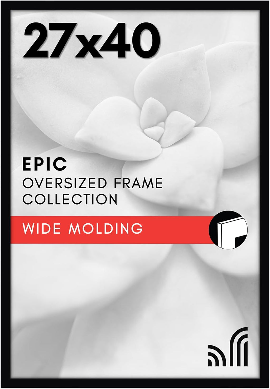 Americanflat 27x40 Movie Poster Frame with Polished Plexiglass - Black Picture Frame - Wide Photo Frames Made of Engineered Wood for Vertical or Horizontal Wall Display - Epic Collection - Black