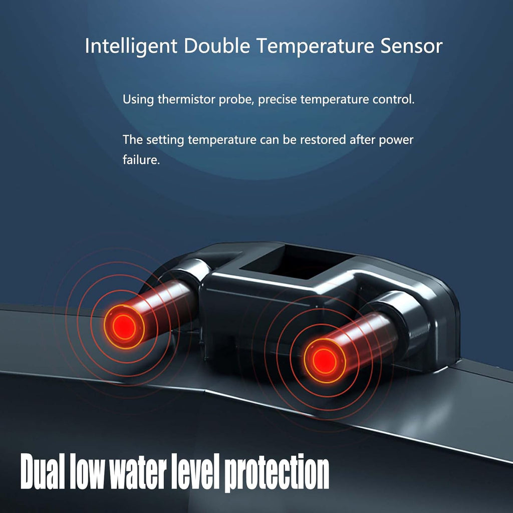 Carefree Fish Aquarium 500W 2IN1 PTC Ceramic Heater PID Control Digital Dual Independent Chip Control The Safest Most Accurate and Fastest Heater for Freshwater and Saltwater Tank (No Cooking Fish)