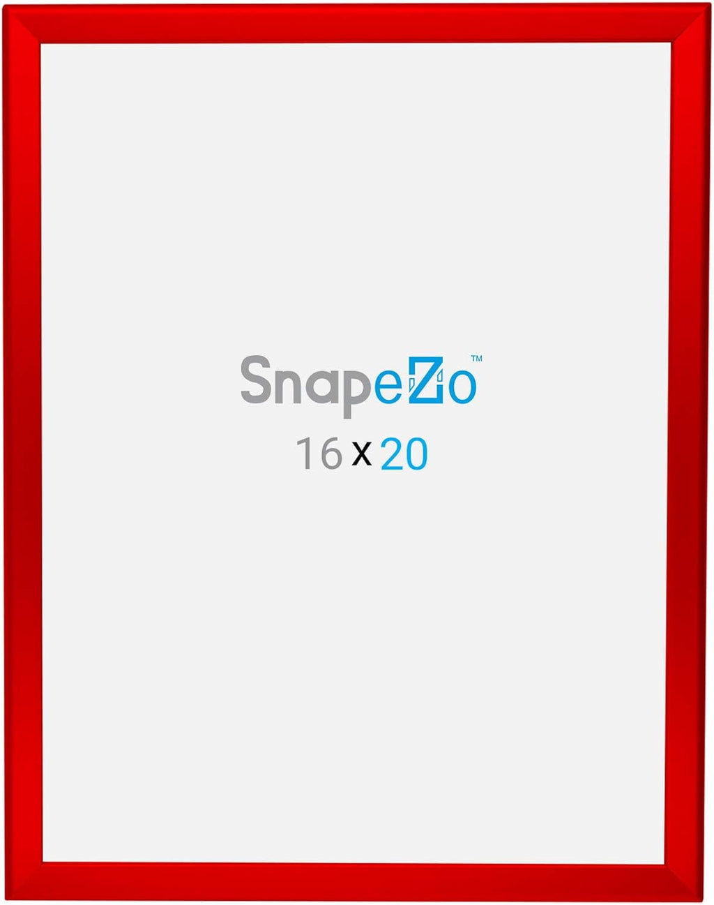 SnapeZo Photo Frame 16x20, Red, 1.25 Inch Aluminum Profile, Front-Loading Snap Frame, Wall Mounting, Professional Series