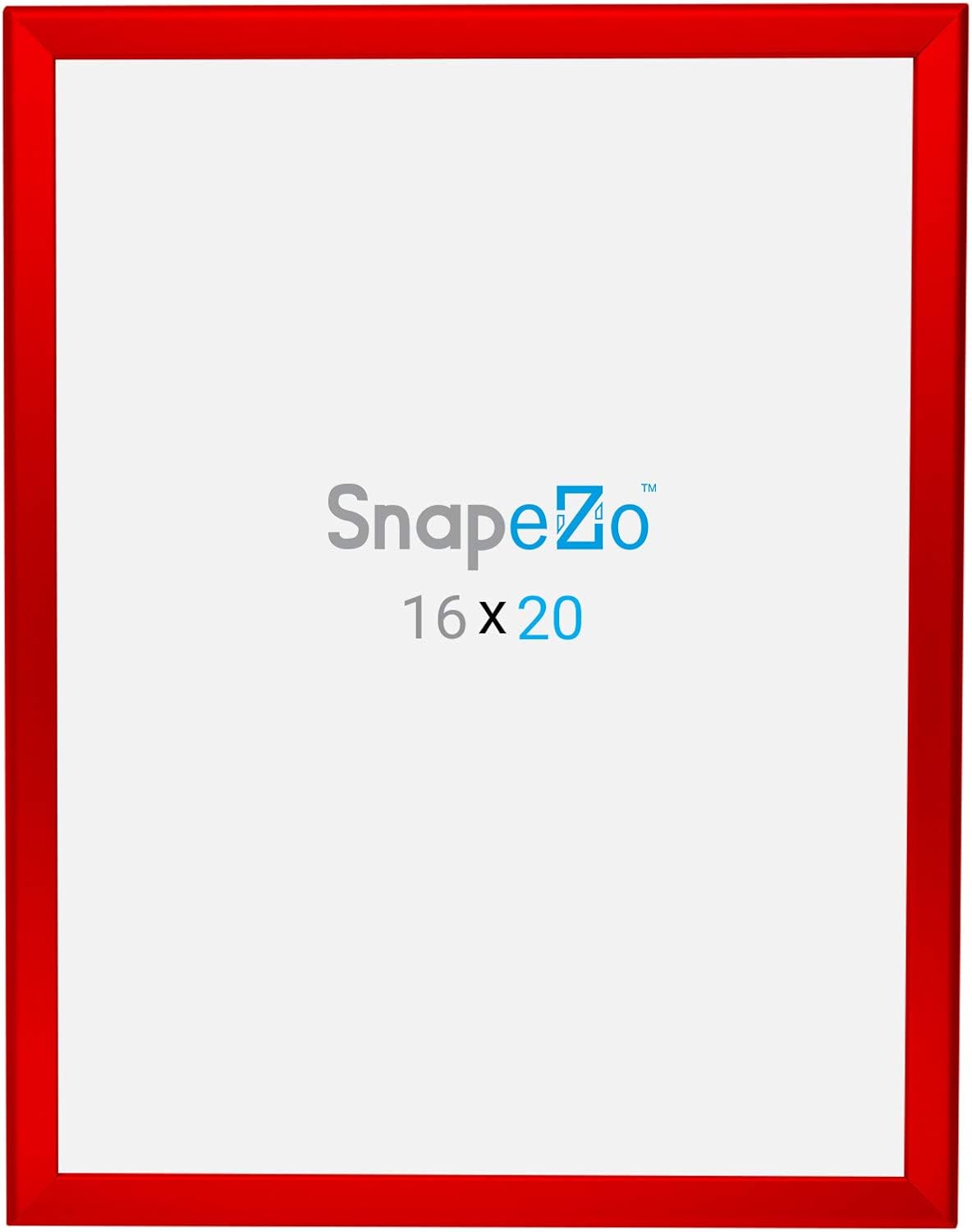 SnapeZo Photo Frame 16x20, Red, 1.25 Inch Aluminum Profile, Front-Loading Snap Frame, Wall Mounting, Professional Series